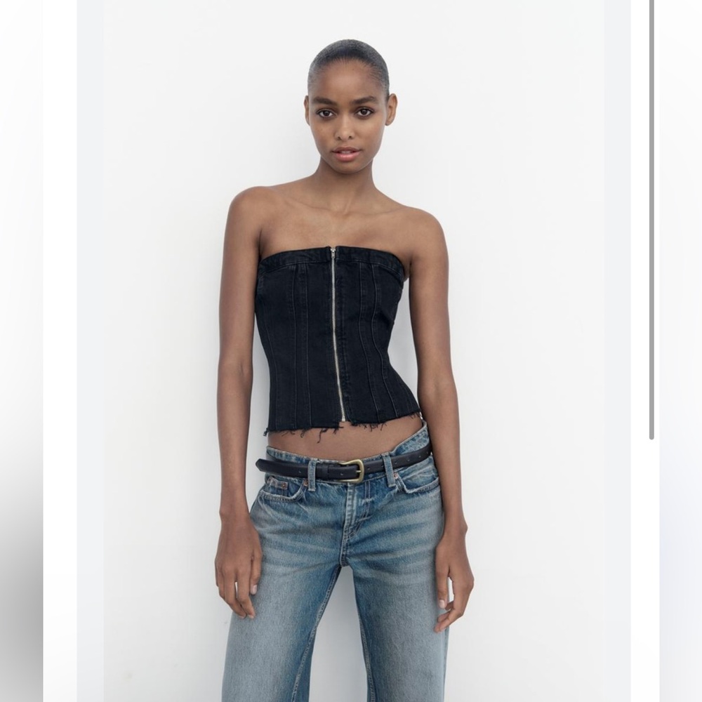 Zara Women's Black Denim Corset